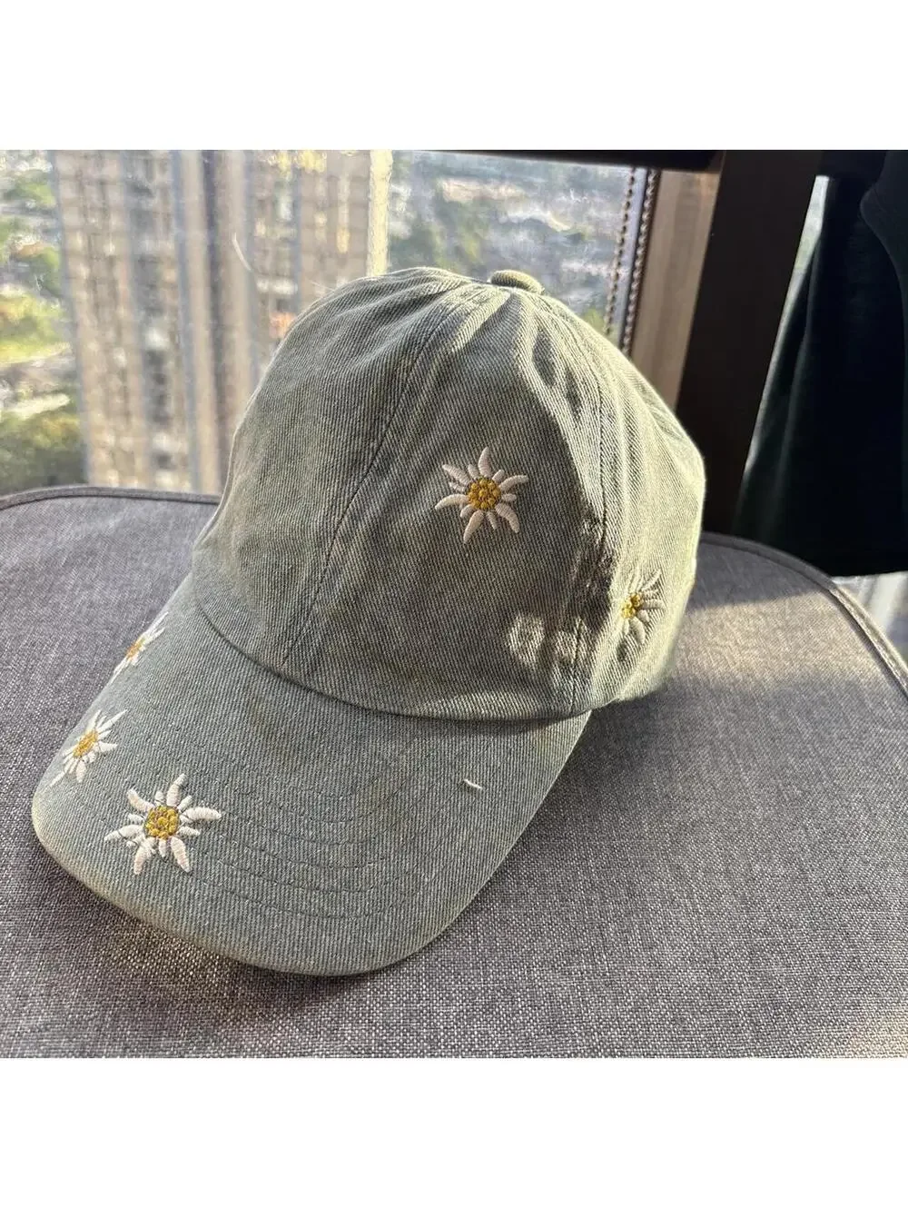 Vintage Switzerland Daisy Denim Baseball Cap